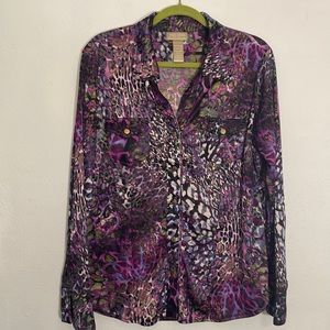 Colorful Miss Tina Long Sleeve Snap Button 100% Polyester Ladies Shirt